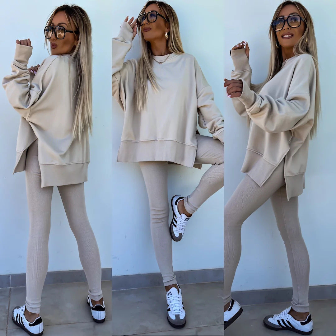 Kvinnens avslappede fritidsdrakt med myk sweat-stoff og trendy snitt Skjora