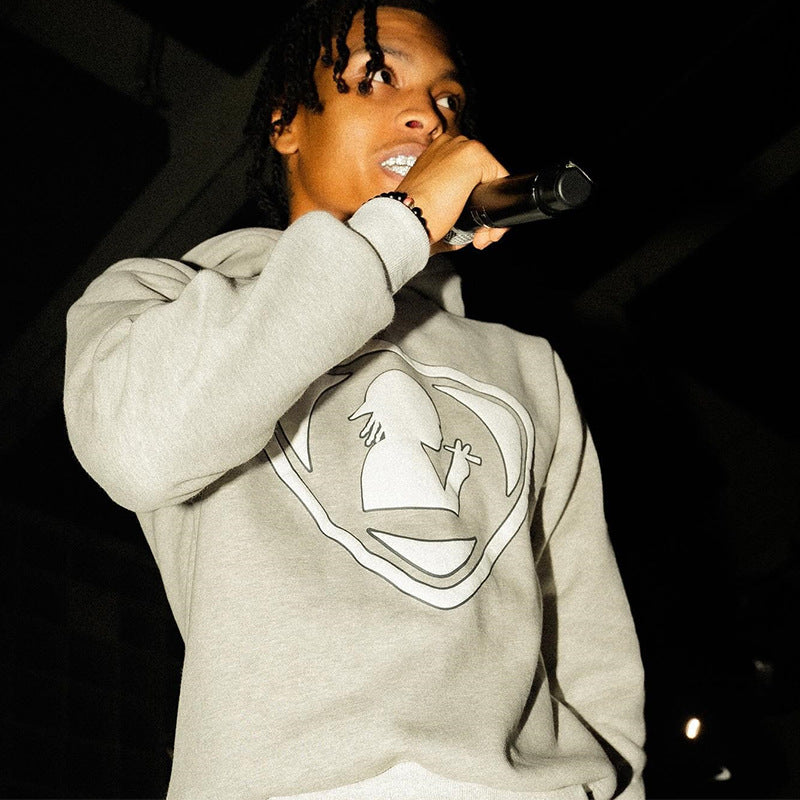 Hoodie for menn med reflekslogo Skjora