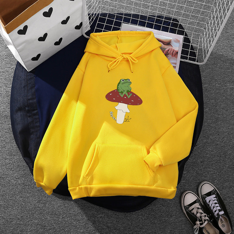 Kvinne hoodie med unikt frosk motiv Skjora