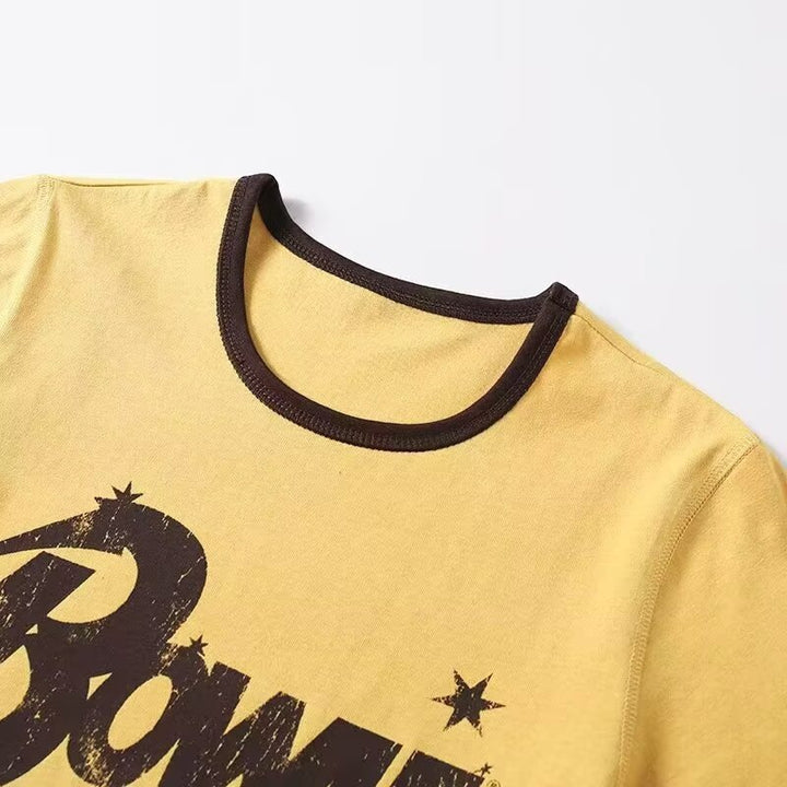 Dame Vintage T-skjorte med rund hals Skjora