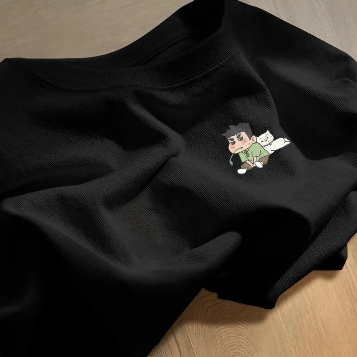 Dame sweatshirt med kreativt tegneserie-motiv Skjora