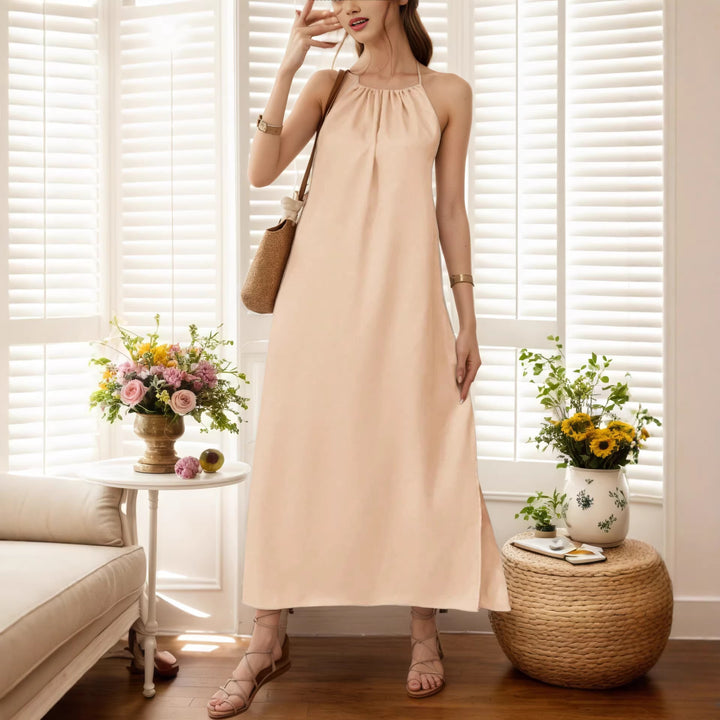 Dame Maxi-kjole med elegant halteredning Skjora