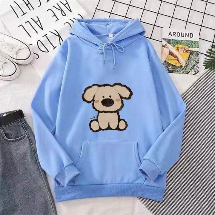 Dame hettegenser med søtt hundedesign Skjora