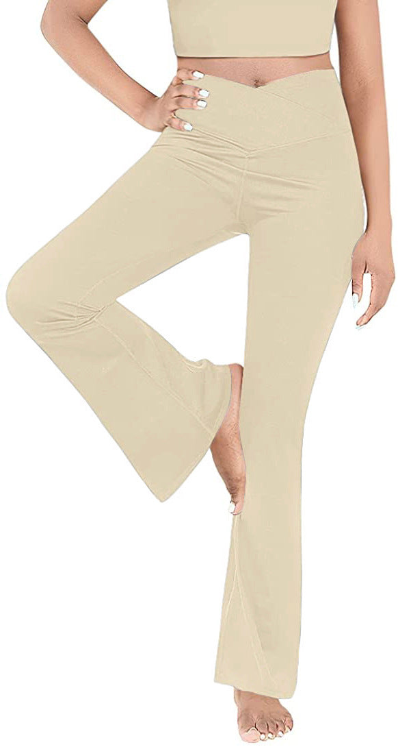Dame casual bootcut leggings med høy midje og pustende materiale Skjora
