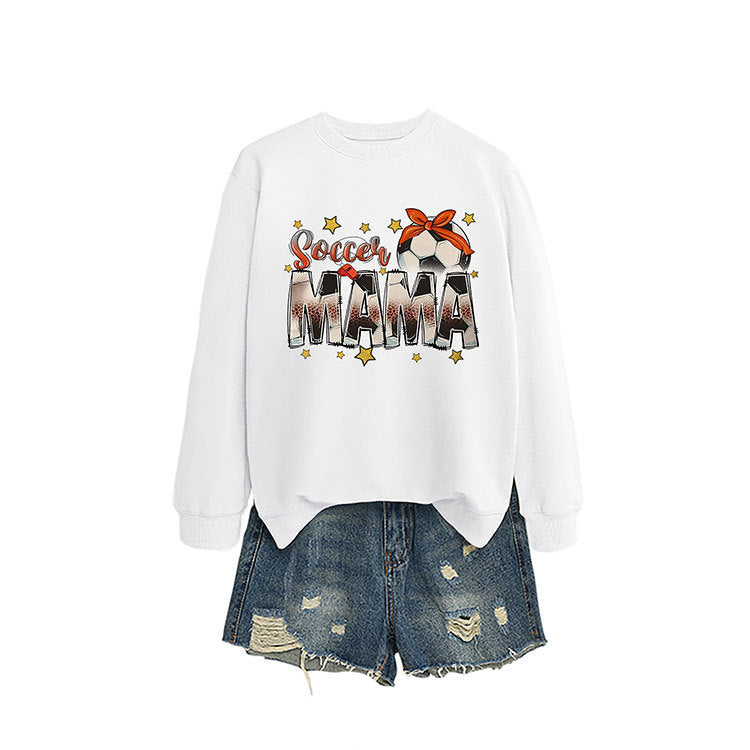 Dame sweatshirt med iøynefallende "Soccer Mama" trykk og komfortabel passform Skjora