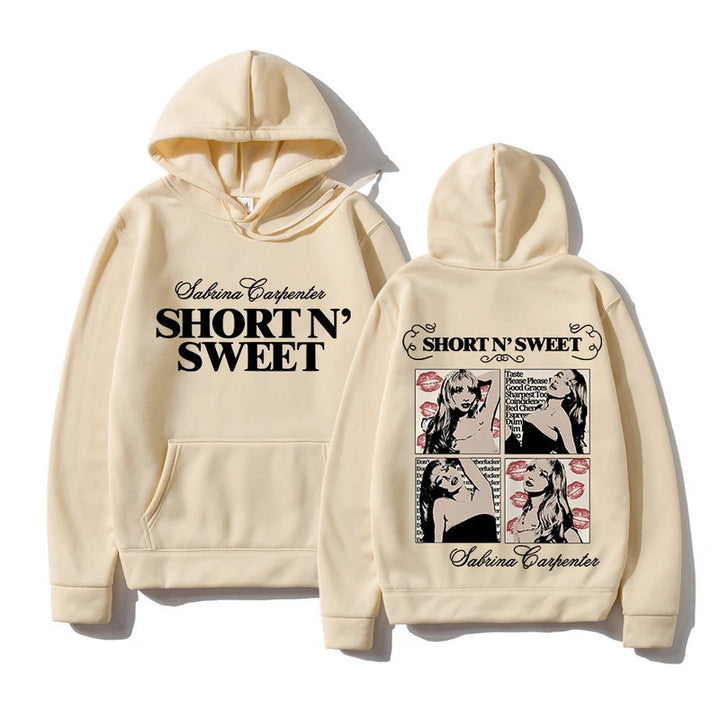 Dame hoodie med kreativ tegneserie design og avslappet snitt Skjora