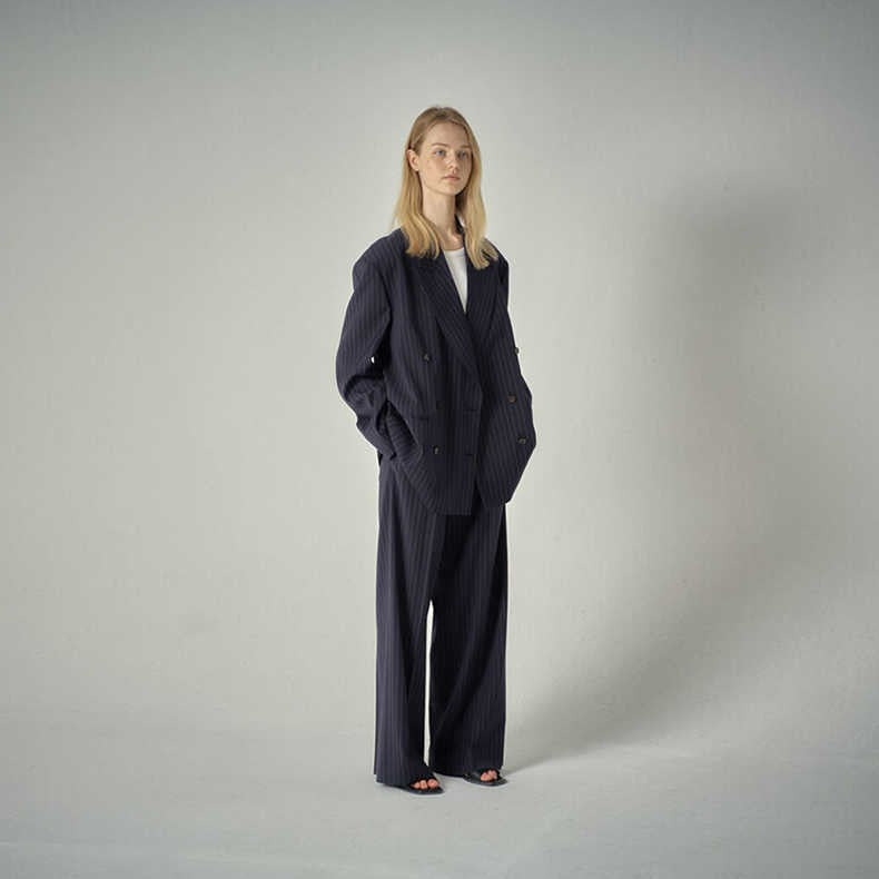 Damer elegant stripet dressjakke Skjora