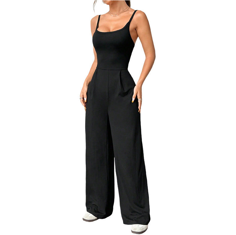 Dame jumpsuit med vid ben og elegant snitt Skjora