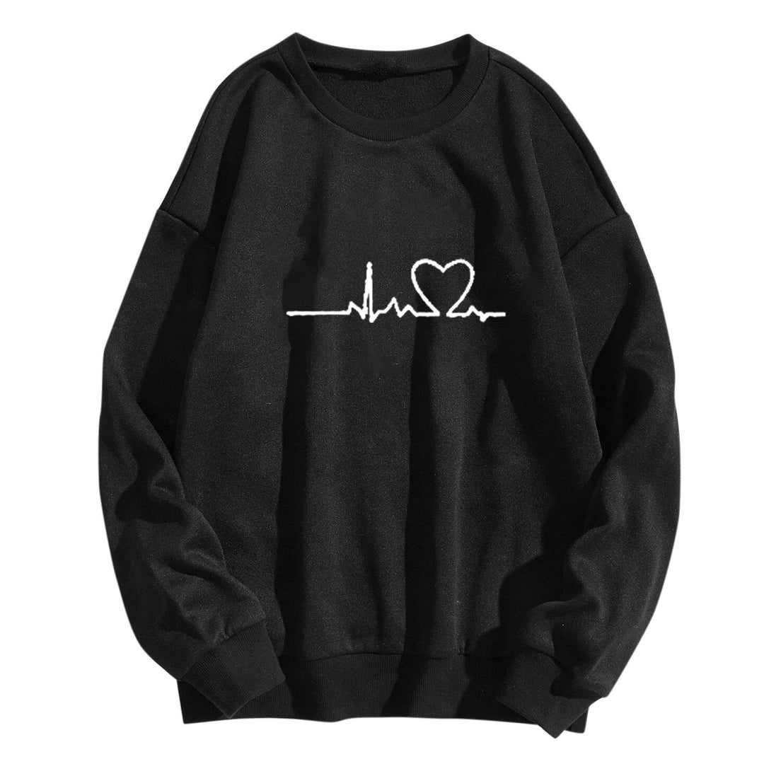 Dame Sweatshirt med hjertefrekvens grafikk Skjora