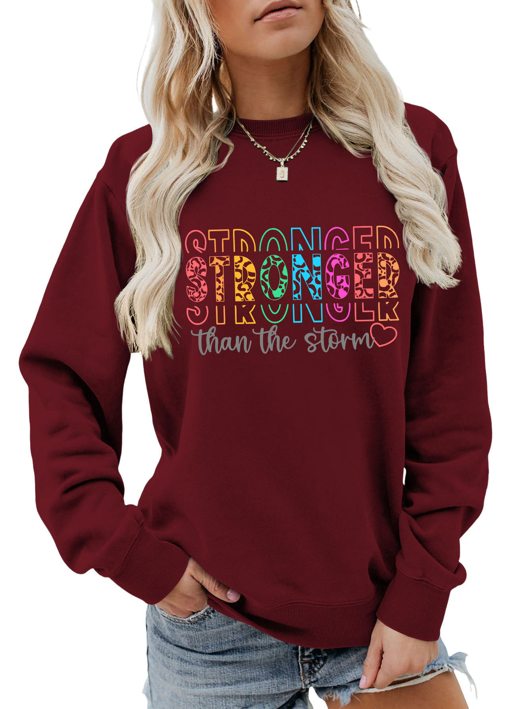 Dame sweatshirt med motivasjons skriftnotater og avslappet passform Skjora
