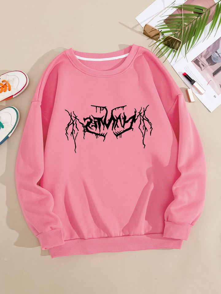 Dame casual sweatshirt med moderne grafisk design Skjora