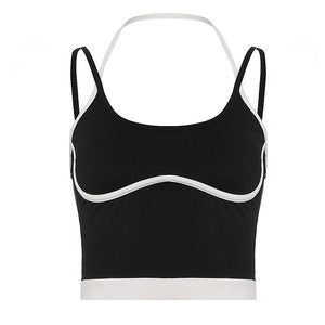 Dame Sports Crop-Topp med justerbare stropper og nøytral design Skjora