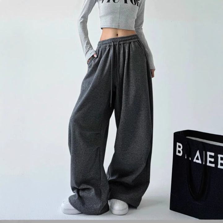 Dame casual, løse joggebukser med elastisk midje og sidelommer Skjora