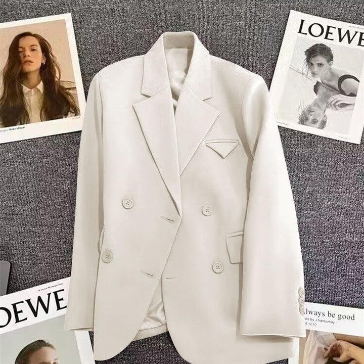 Damer elegant, tettsittende dobbelspent blazer med kreativ snitt Skjora
