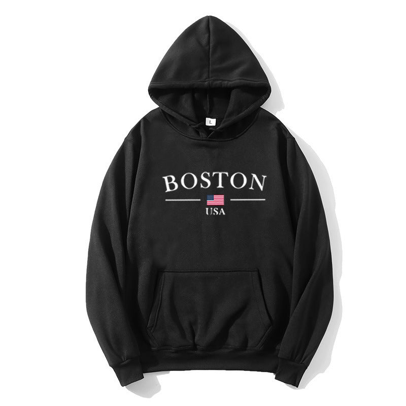 Damehette med hette med Boston-trykk Skjora
