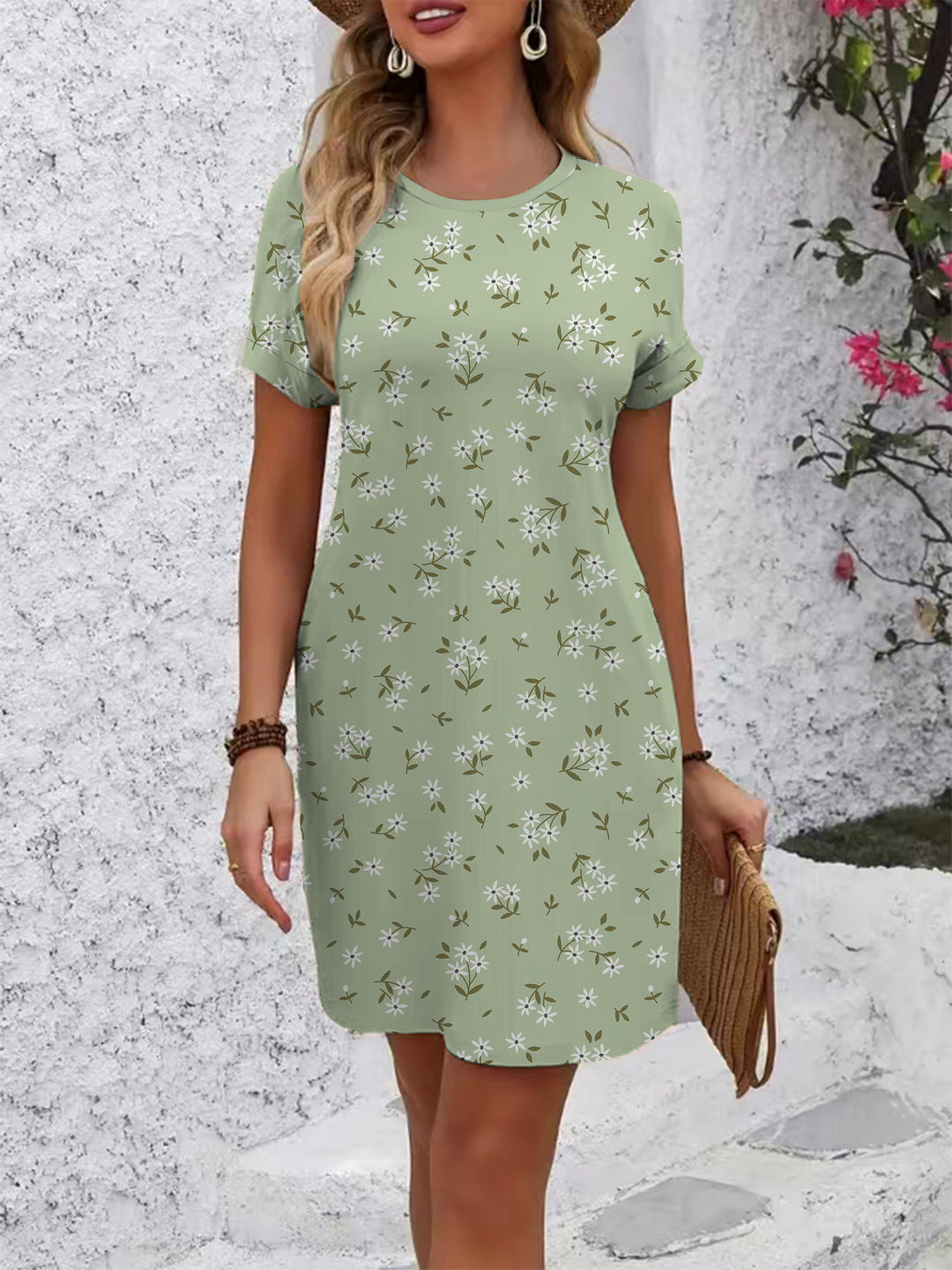 Damen blomsterkjole Skjora