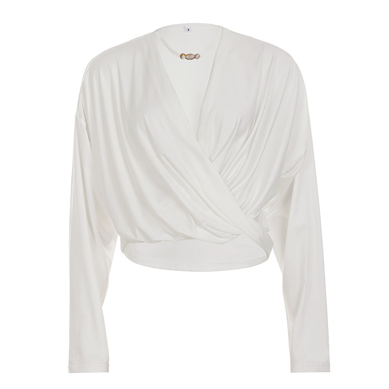 Damer casual longsleeve topp med elegant knutdetaljering Skjora