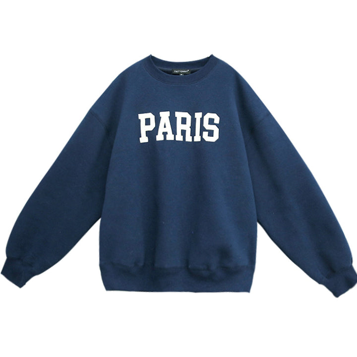Dame avslappet sweatshirt med distinkte bokstaver Skjora