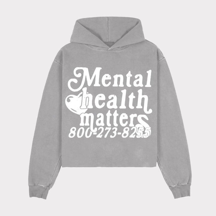 Dame hoodie med uttalende trykk Skjora