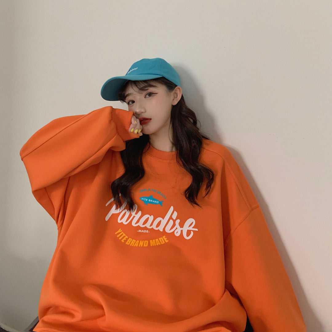 Damer Casual Oversized Genser med Kreativ Grafisk Design og Høykvalitetsmaterialer