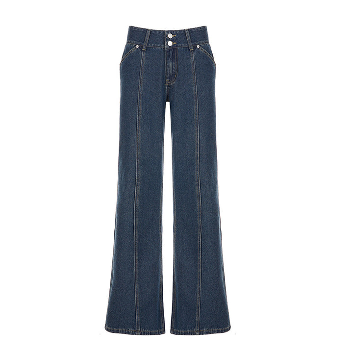Dame vide jeans i retrostil med høy midje Skjora