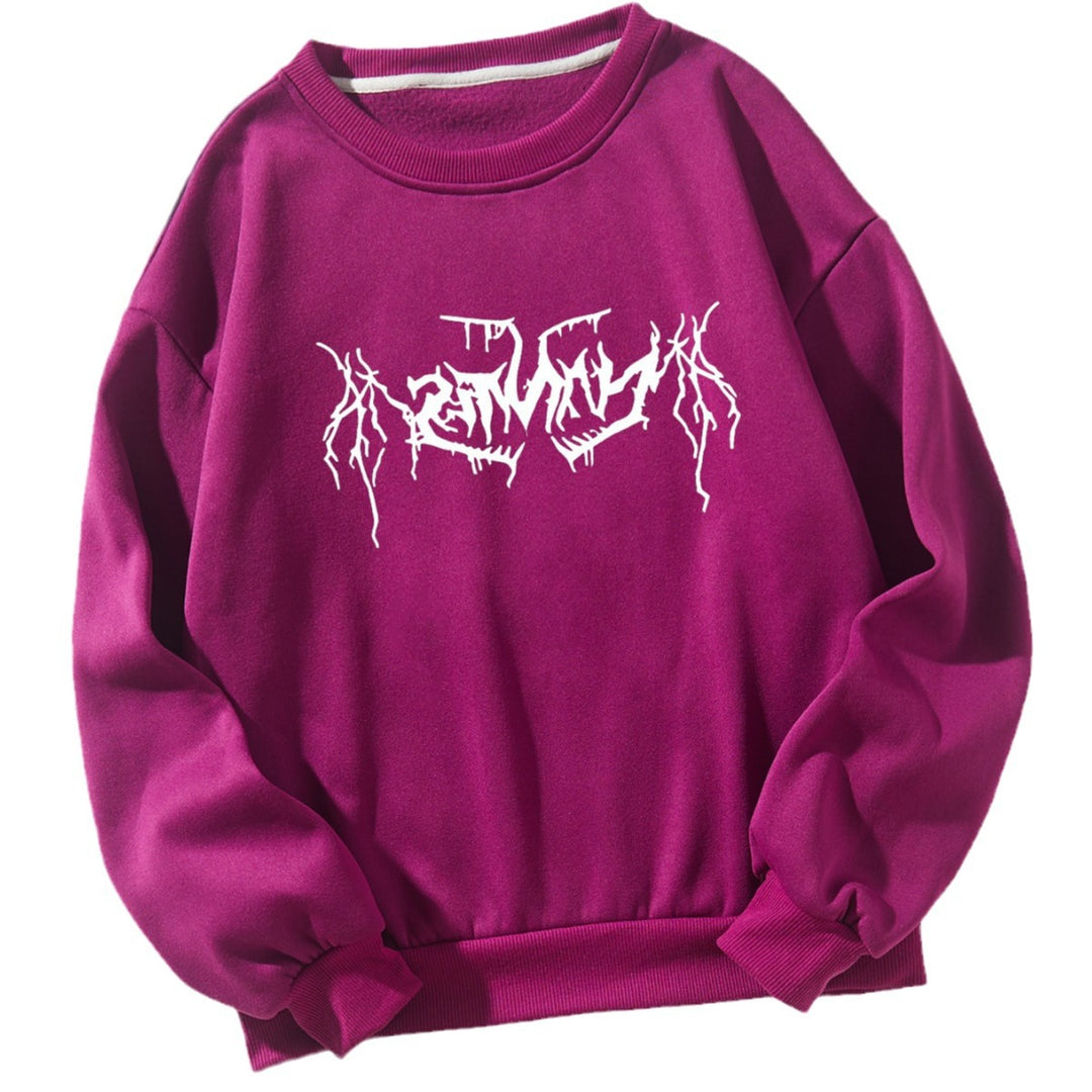 Dame casual sweatshirt med moderne grafisk design Skjora