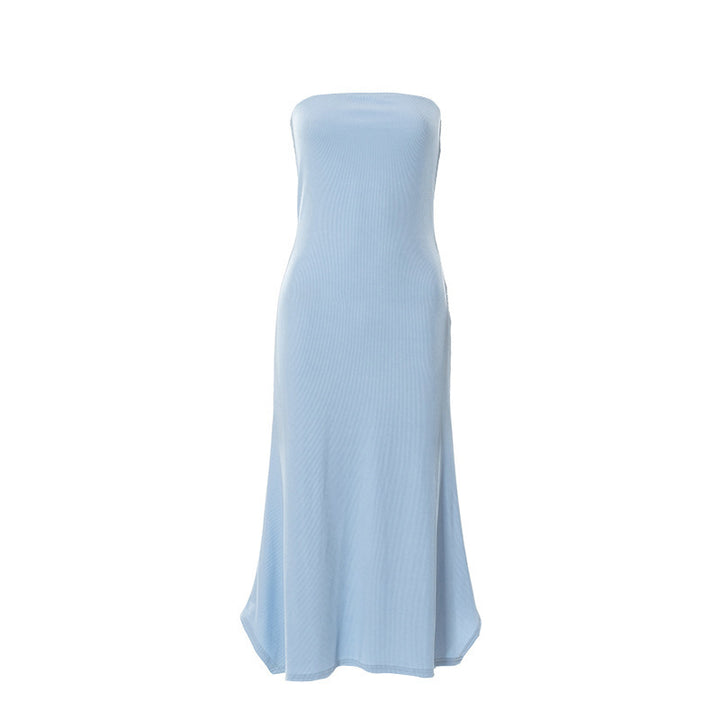 Dame Maxikjole med off-shoulder design og figurskapende passform Skjora