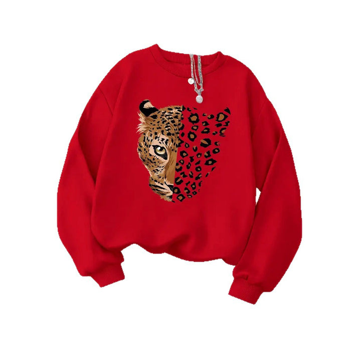 Kvinner sweatshirt med leopardmotiver Skjora
