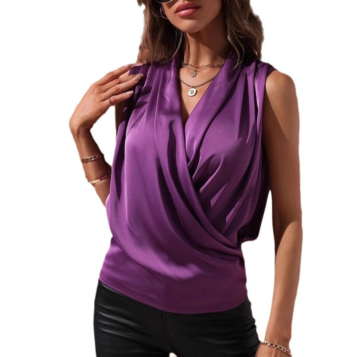 Damer Elegant topp med omslagseffekt og drapering Skjora