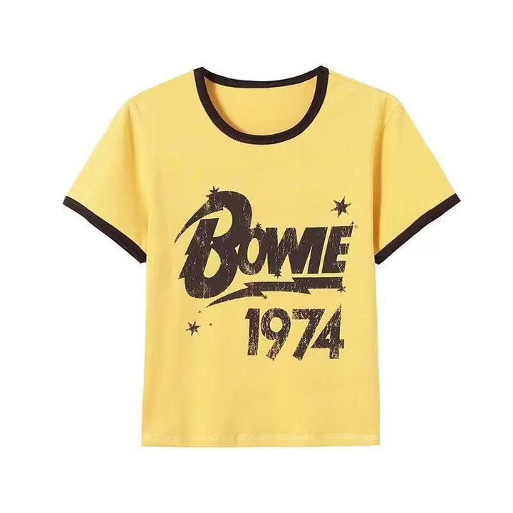 Dame Vintage T-skjorte med rund hals Skjora