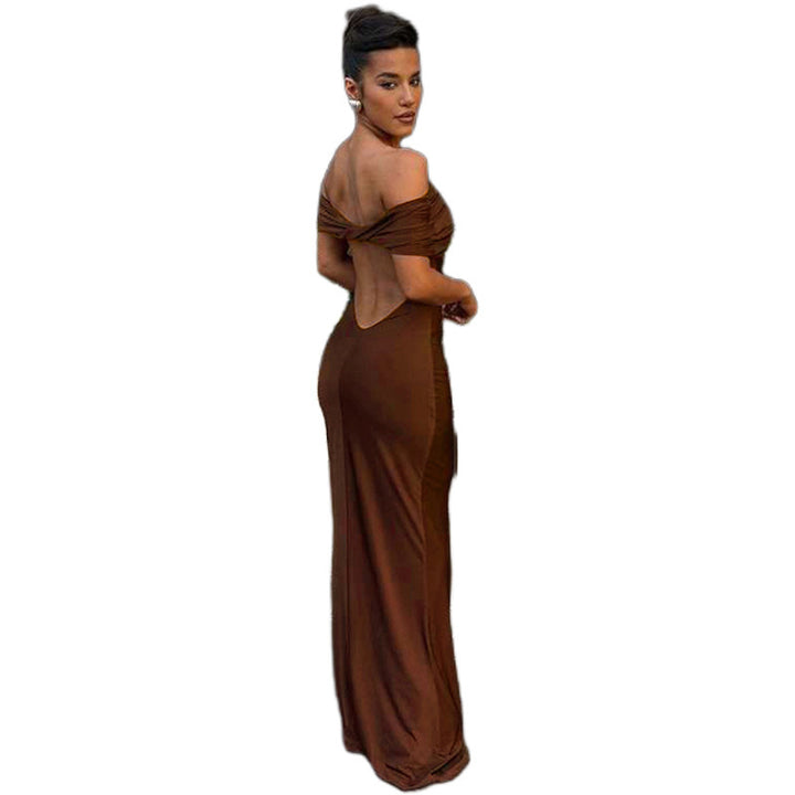Dame Off-Shoulder Maxikjole Skjora