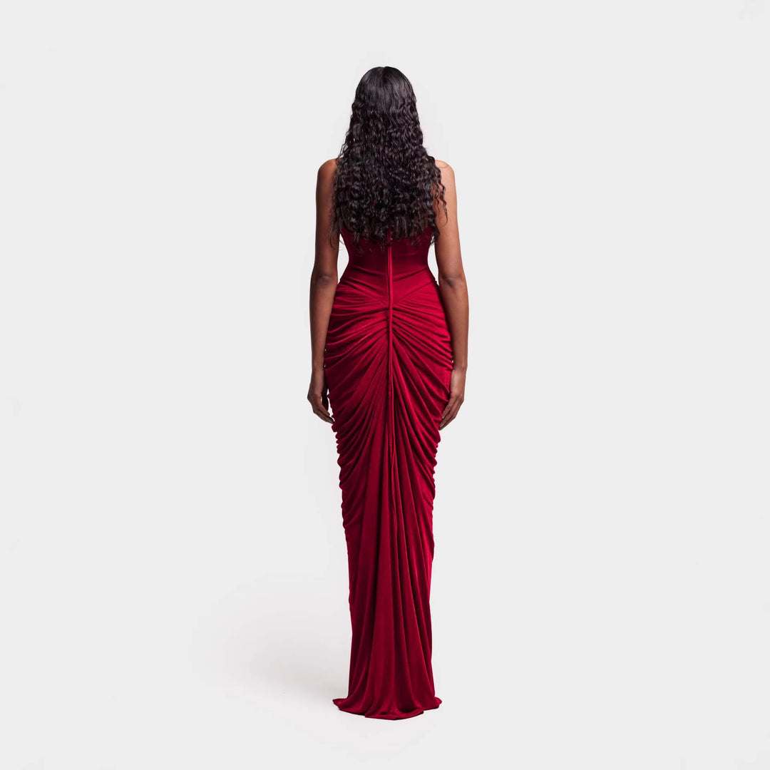 Dame Elegant maxikjole med raffinert volang-design Skjora