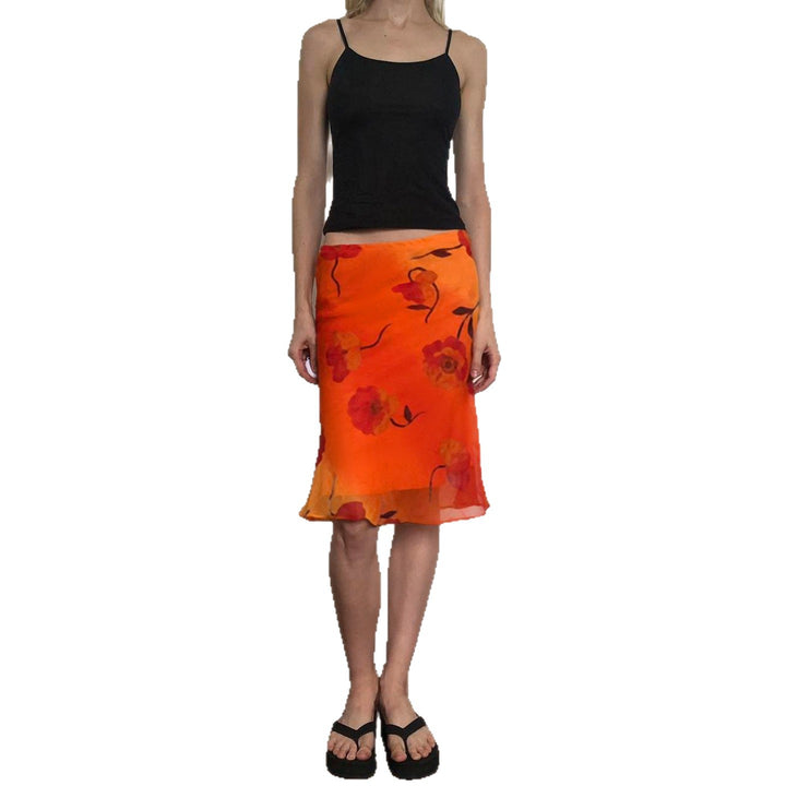 Ladies' airy maxi skirt with floral design Skjora