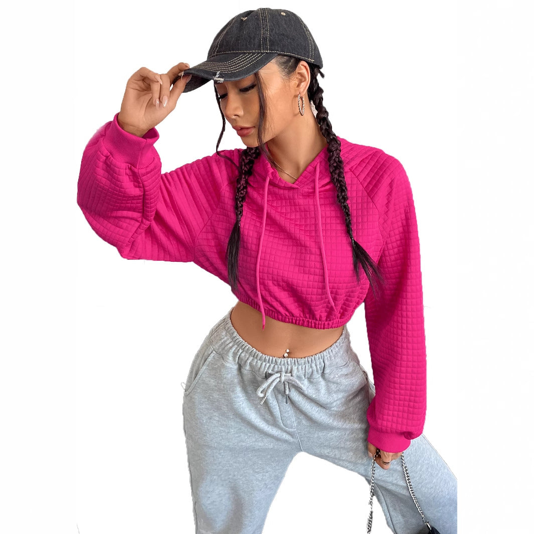 Dame cropped hettegenser med strukturert design Skjora