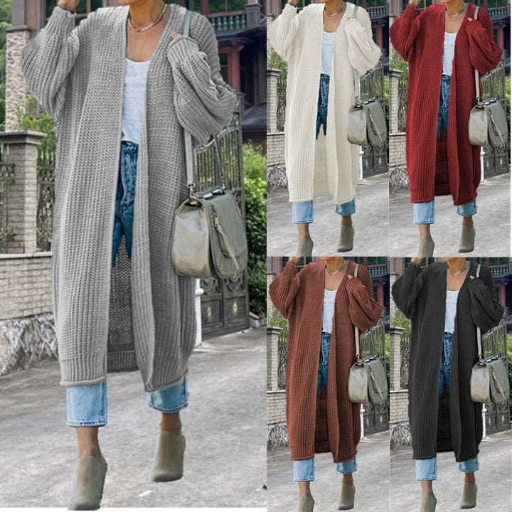 Dame chunky strikk cardigan med åpne masker og avslappet passform Skjora