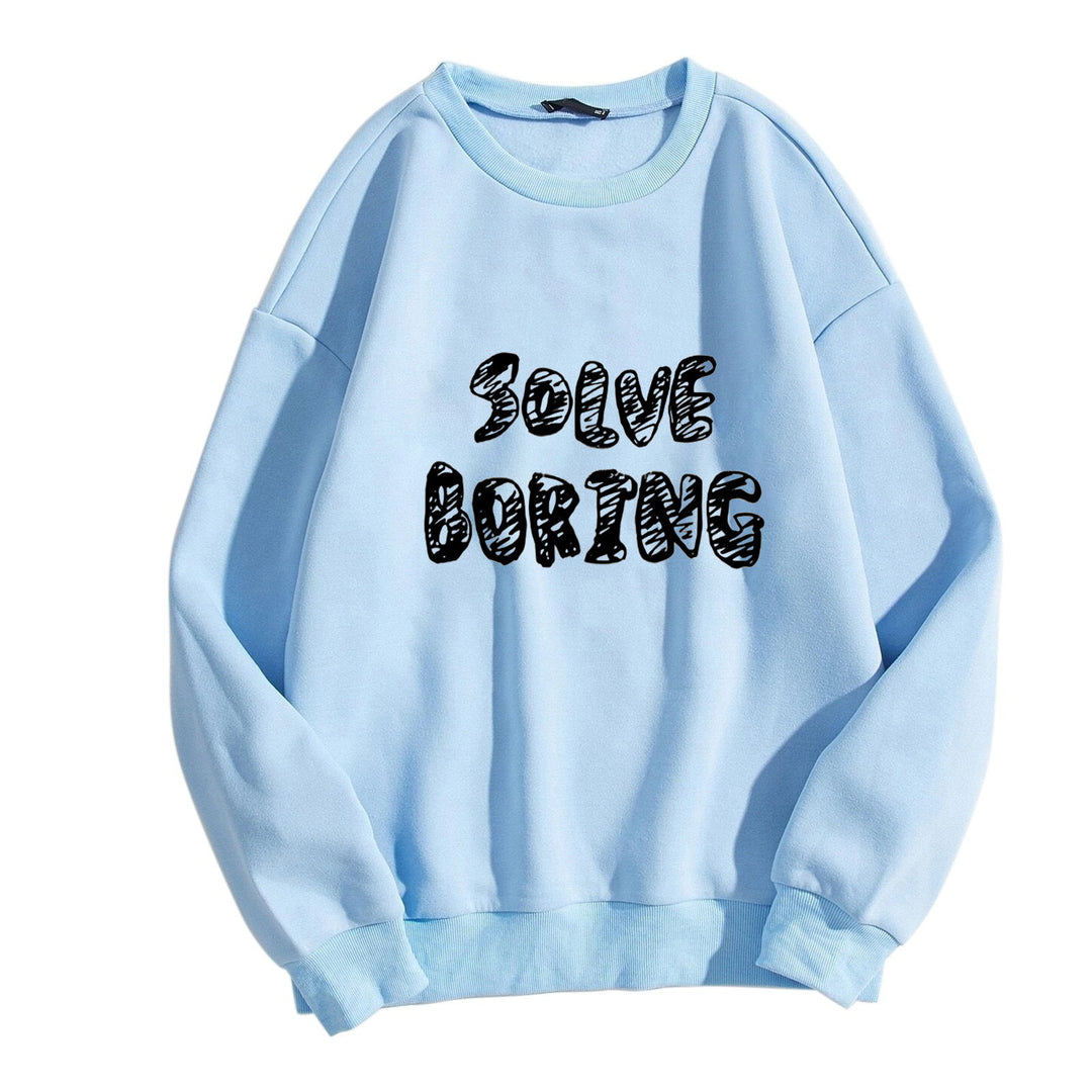 Damen avslappet sweatshirt med kreativ tekst Skjora