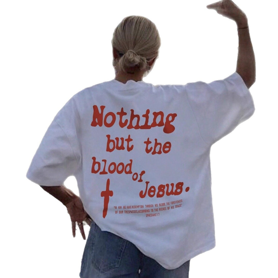 Dame Oversized T-skjorte med kreativt trykk og avslappet snitt Skjora