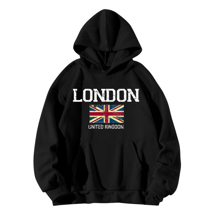 Damehoodie for kvinner i urban London stil med kengurulomme og komfortabel passform Skjora