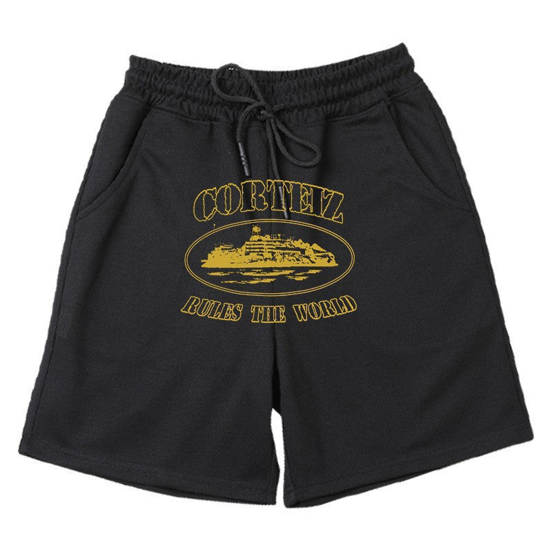 Kvinnors bekväma sweatshorts med elastisk midja och sidofickor Skjora