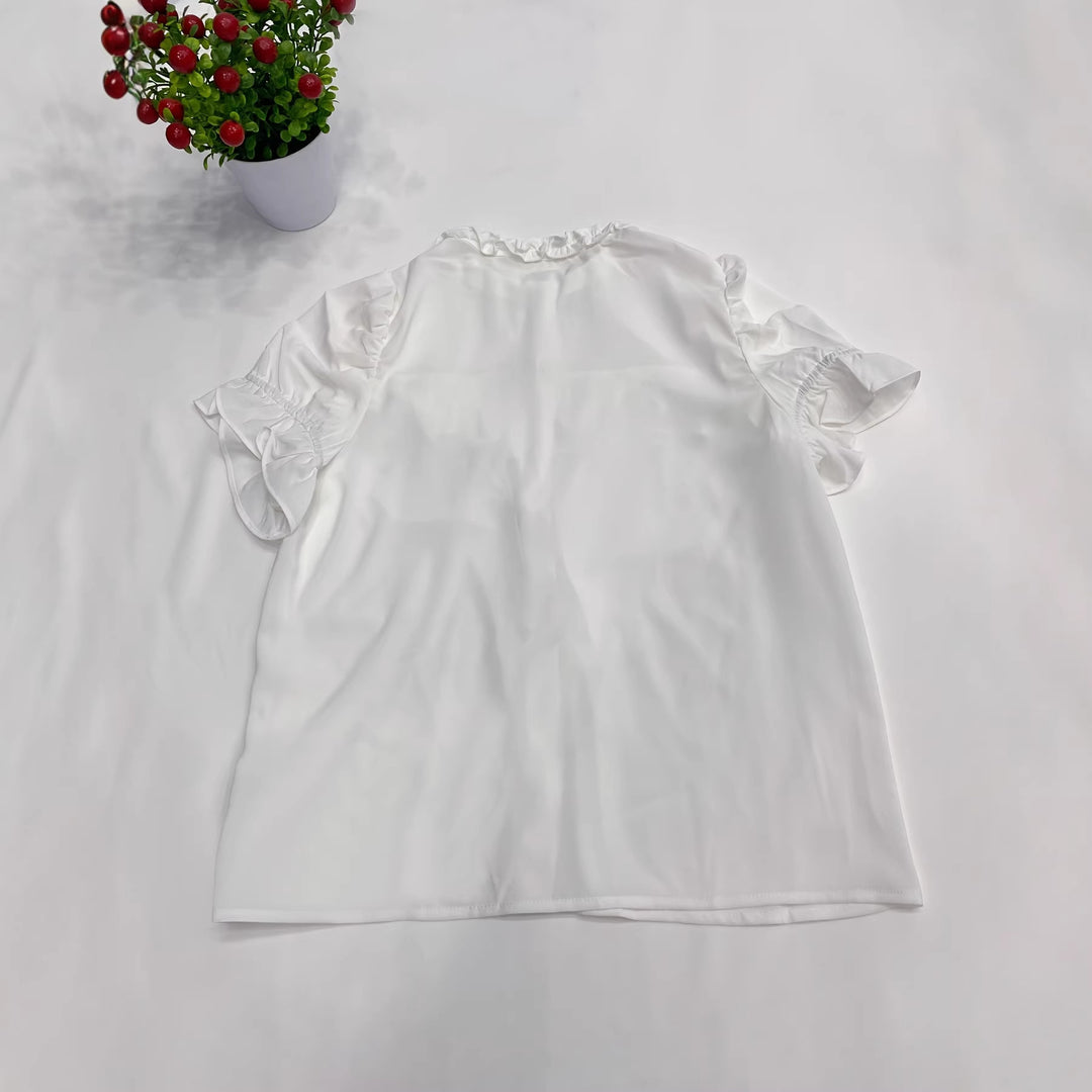 Damer Elegant Bluser med Volangdetaljer Skjora