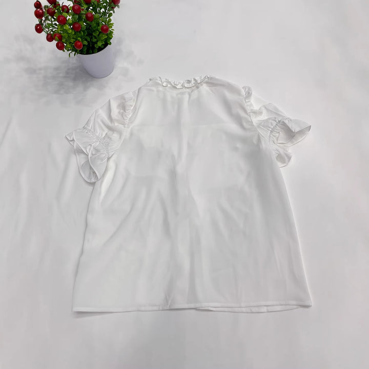 Damer Elegant Bluser med Volangdetaljer Skjora