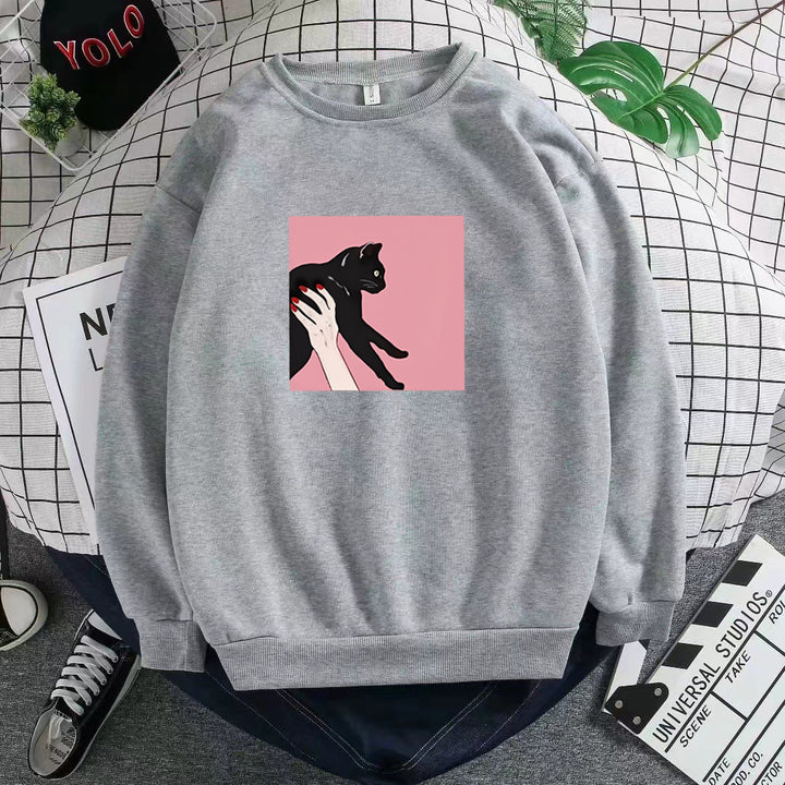 Damer casual sweatshirt med kreativt dyremønster Skjora