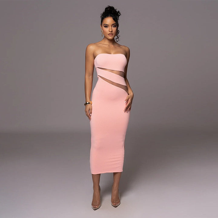 Dame Off-Shoulder Maxikjole med raffinerte cut-out-detaljer og figurformet snitt Skjora
