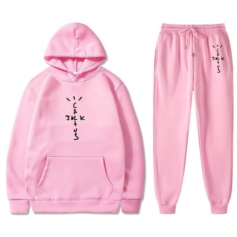 Damer Hoodie og Joggebukse Sett med Kreativ Skrift Skjora