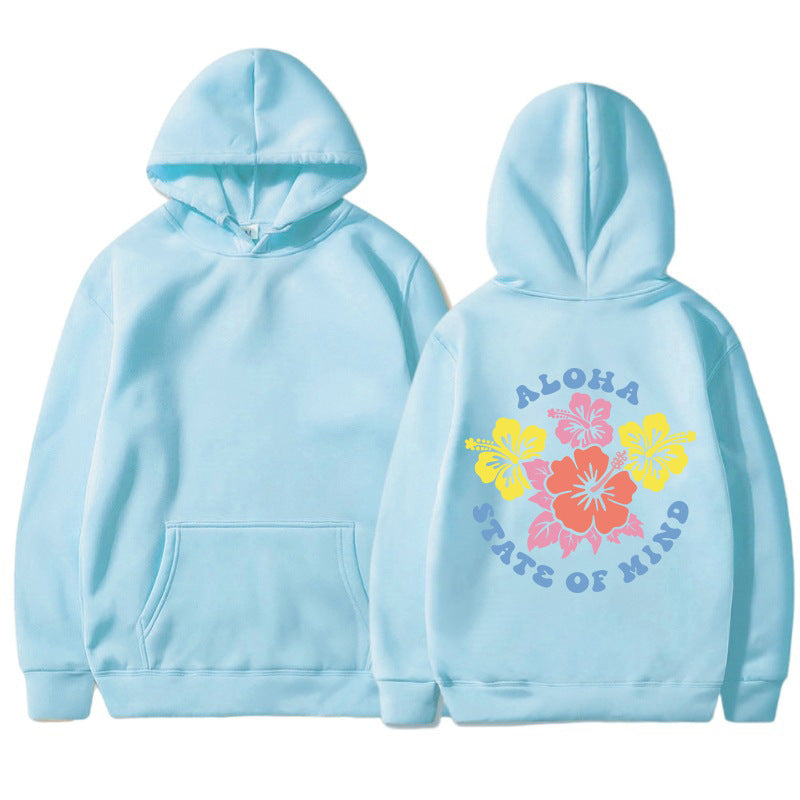 Kvinners hettegenser med blomster aloha design og komfortabel passform Skjora
