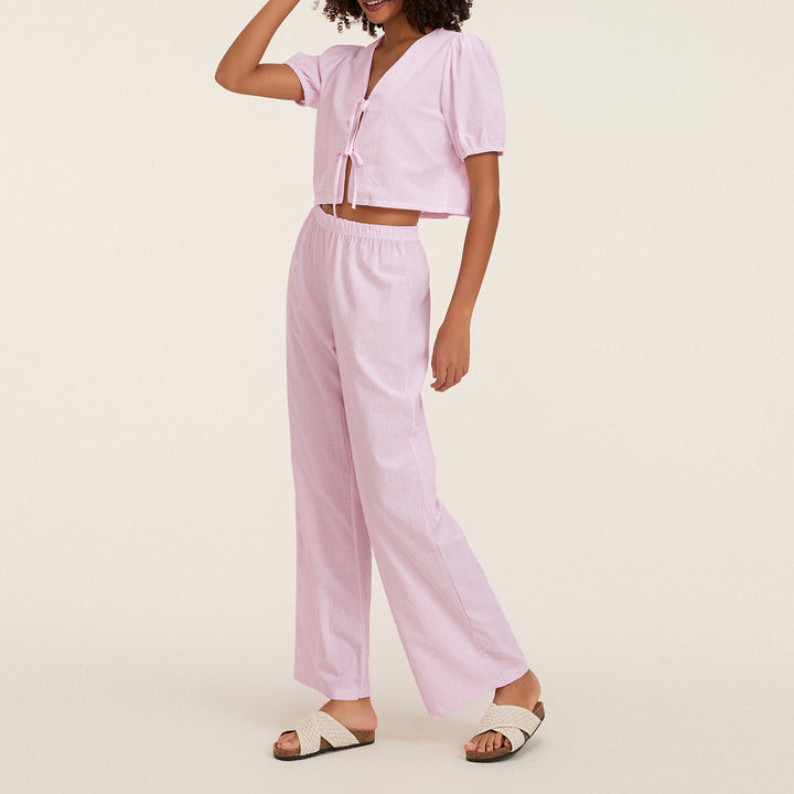 Dame luftig sommer-jumpsuit med rynkeding