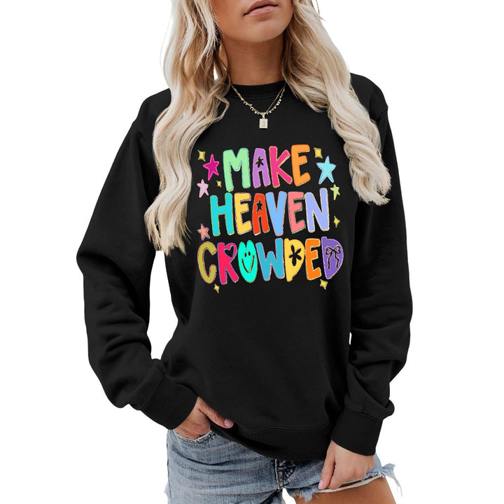 Dame sweatshirt med fargerik design og leken tekst Skjora