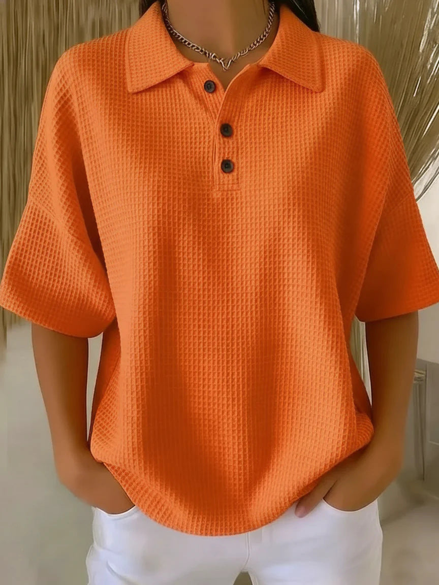 Dame sporty polo shirt i waffle pique Skjora