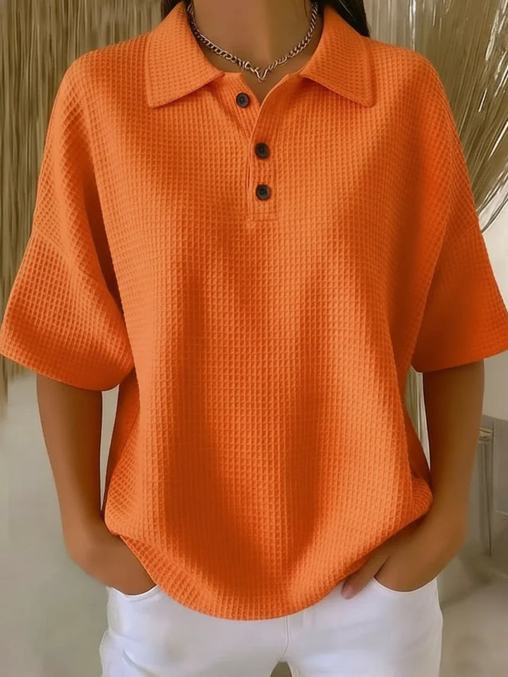 Dame sporty polo shirt i waffle pique Skjora