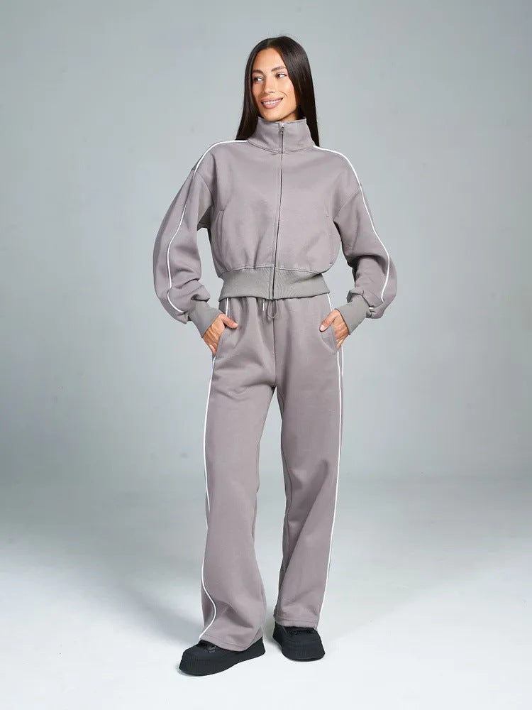 Dame sporty fritidsdress med høy krage Skjora